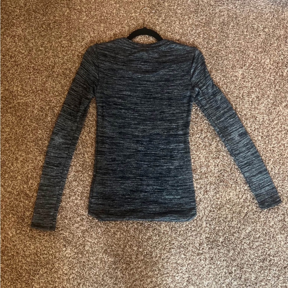 Philosophy Gray Long Sleeve Tee Top